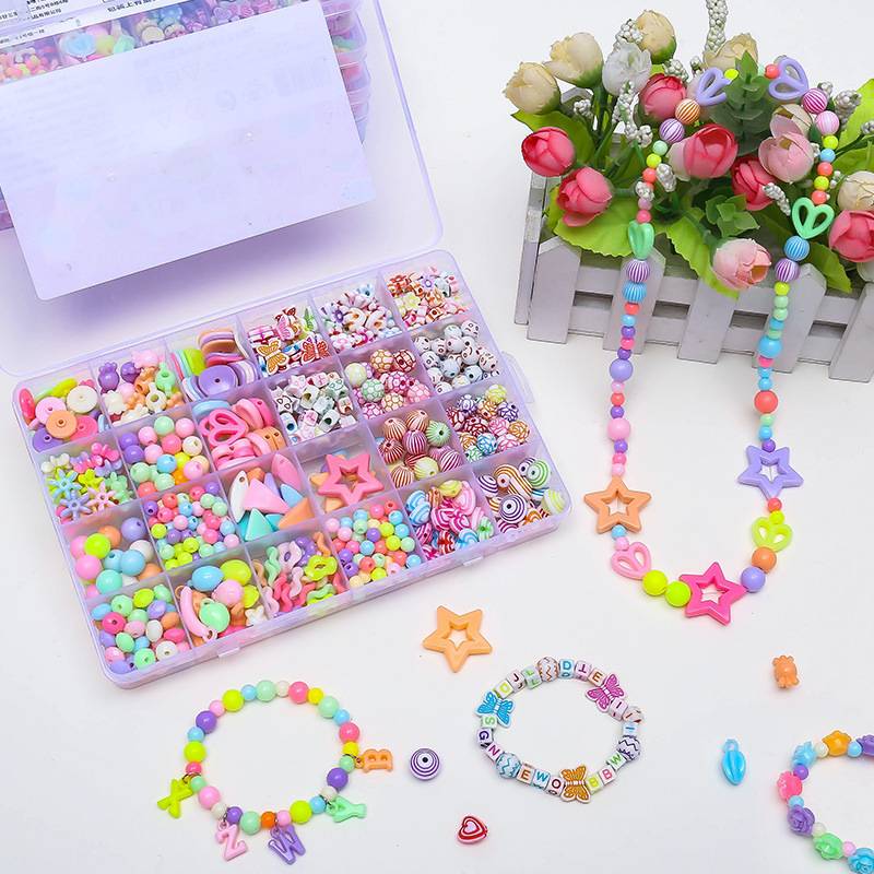 24 Bead Stringing Toys Diy Bracelets And Necklaces With Bead - Temu